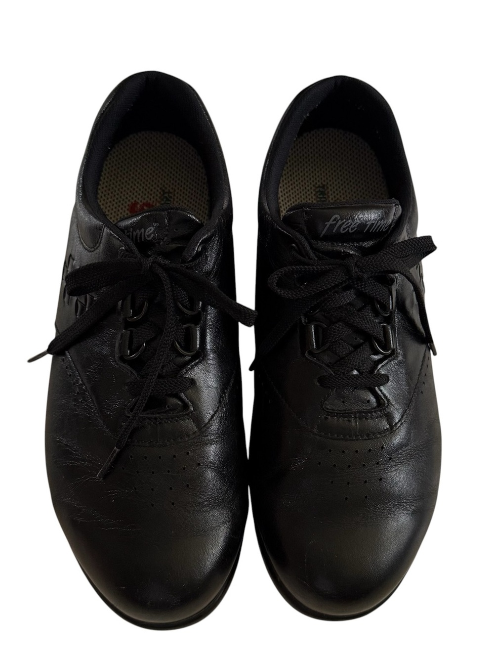 SAS Free Time Walking Shoe Womens Size 10WW Black Leather Tripad Comfort Sneaker